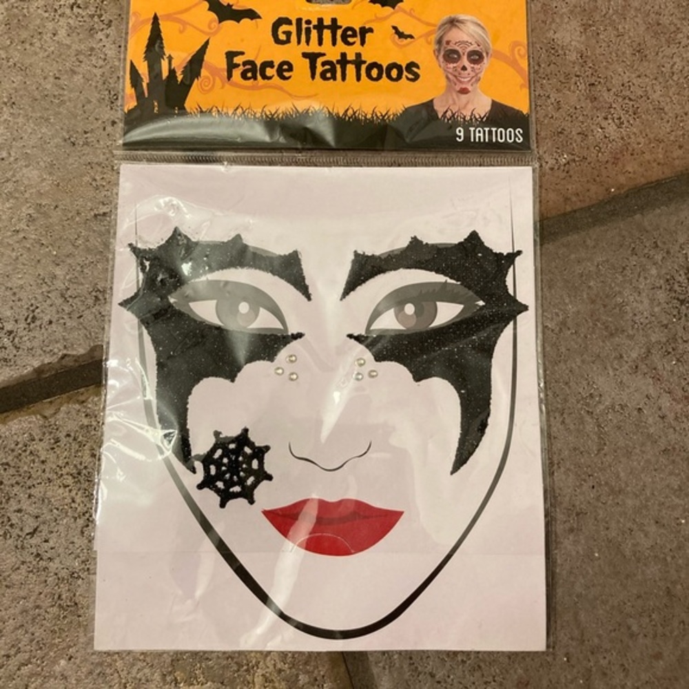Glitter Face Tattoos- Halloween Costume